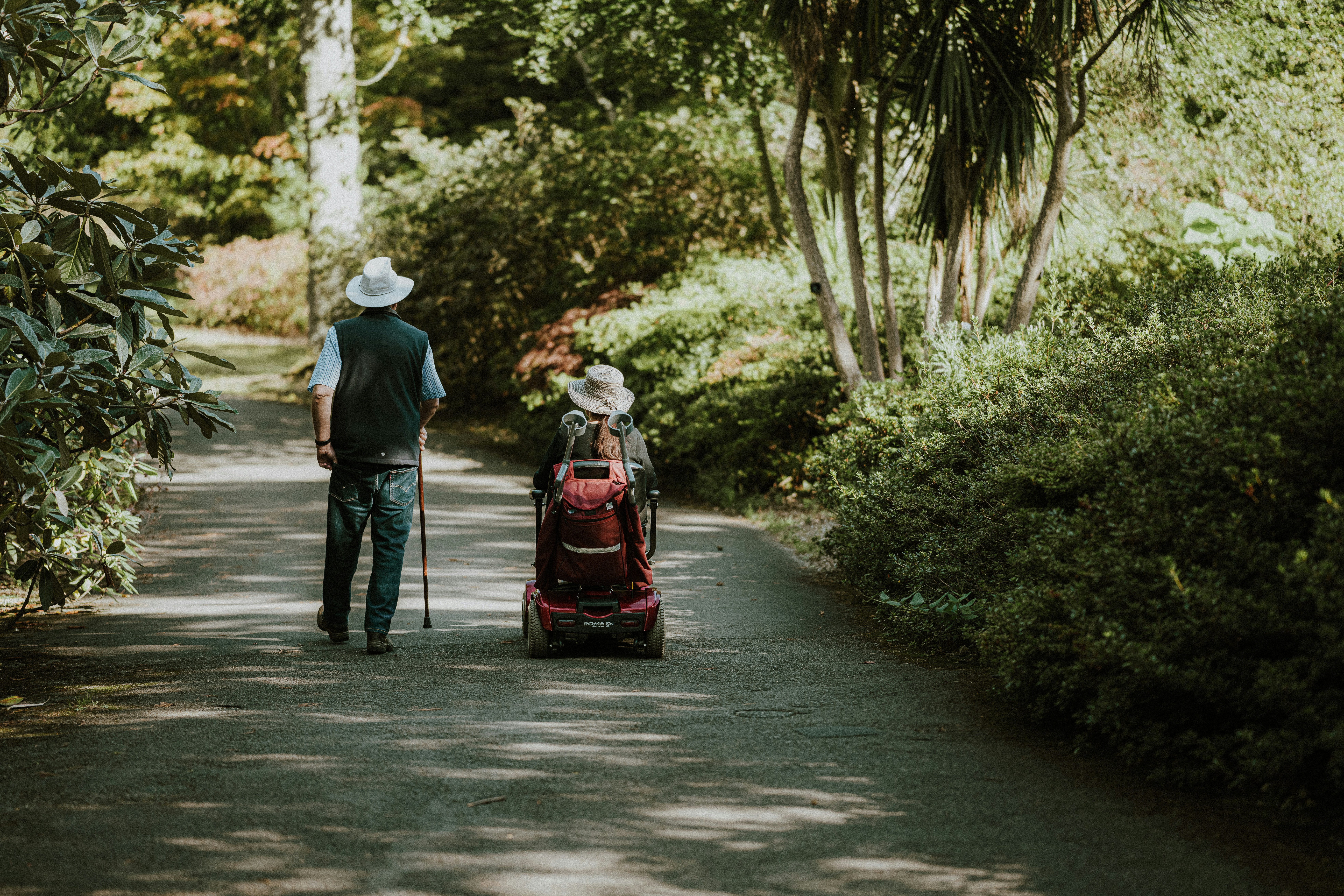 Two people walking together outdoors